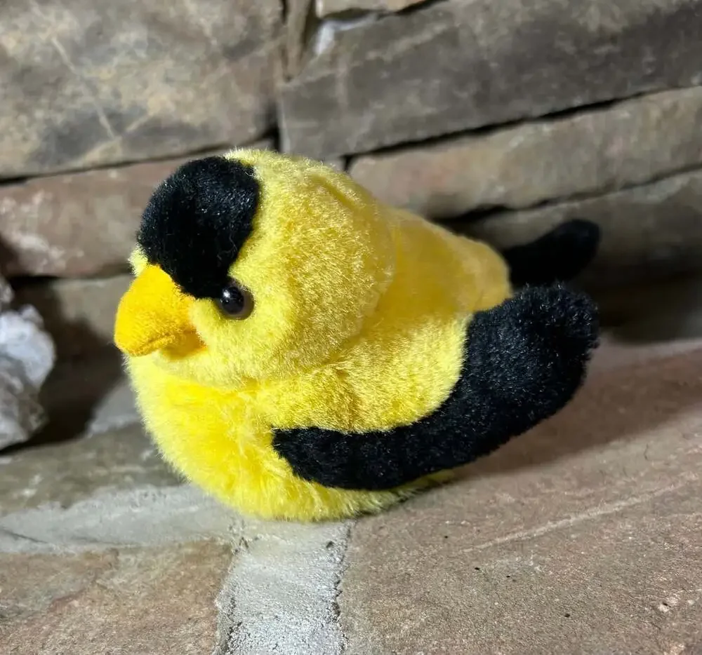 Goldfinch Plush K&M Toys Black and Yellow bird
